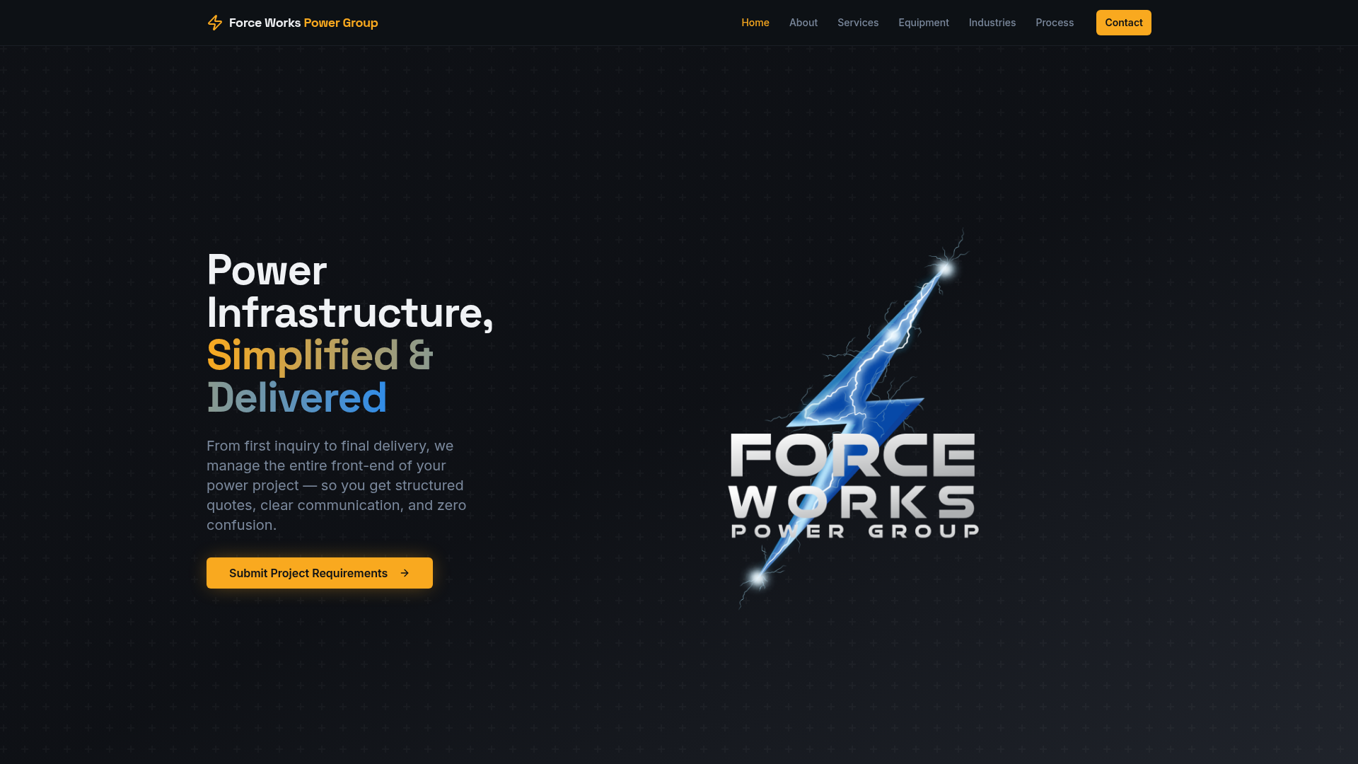 Force Works Power Group website mockup